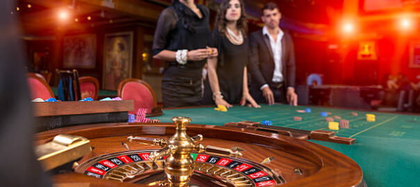 Group of young people playing roulette